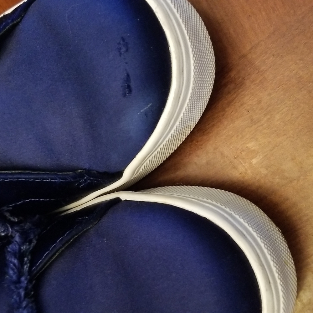 SAM Edelman | Blue Satin Fringed Sneakers - Picture 9 of 9